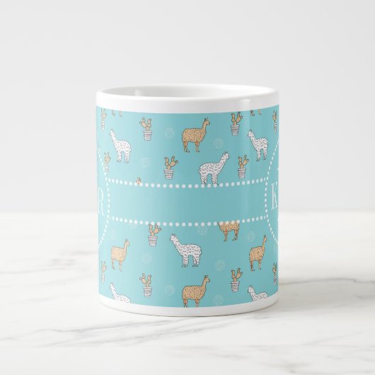 Tasse Géante Cute Alpaca Llama Cactus Motif (Devant)