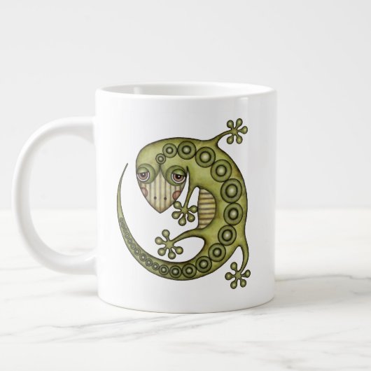 Tasse Géante Cute Tribal Green Gecko (Gauche)