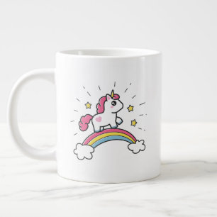 Tasse Géante Cute Unicorn Sur Un Arc En Ciel