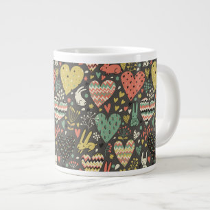 Tasse Géante De mignons lapins d'amour motif de coeur