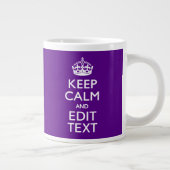 Tasse Géante Décor Violet Conserver Le Calme Et Votre Texte Fac (Droite)