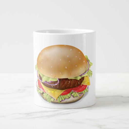 Tasse Géante Délicieux hamburger ou cheeseburger. (Devant)