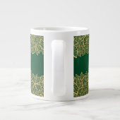 Tasse Géante Dentelle en feuilles d'or sur arrière - plan vert (Dos)