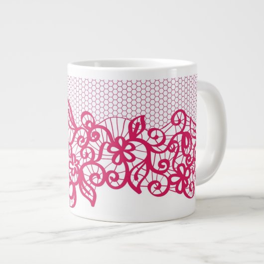 Tasse Géante Dentelle rouge (Devant droit)