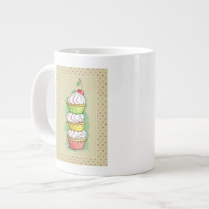 Tasse Géante Des cupcakes à l'aquarelle. Illustration de cuisi