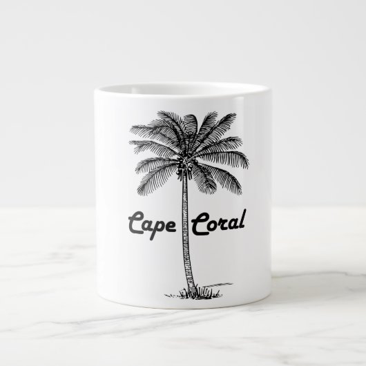 Tasse Géante Design noir et blanc Cape Coral & Palm (Devant)