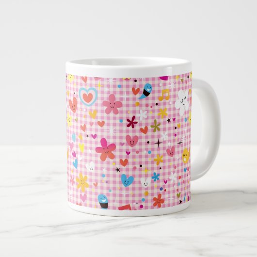 Tasse Géante dessin animé motif rose (Devant droit)