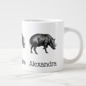 Tasse Géante Dessin de sanglier vintage BW (Droite)