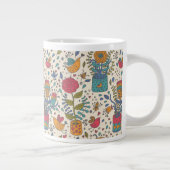 Tasse Géante Dessin floral de dessin avec oiseaux 2 (Droite)