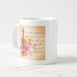 Tasse Géante Dessin sur l'arrière - plan d'aquarelle du violon