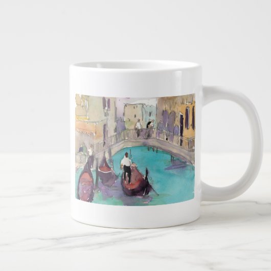 Tasse Géante Destinations | Aquarelle Venise Gondola Ride (Droite)