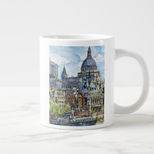 Tasse Géante Destinations Watercolor River Thames Waterfront