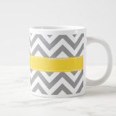 Tasse Géante Dk Gris Blanc LG Chevron Ananas Monogramme Initial (Droite)
