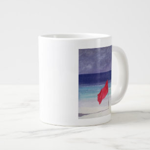 Tasse Géante Drapeau de plage - tempête avertissant 1985
