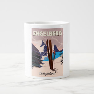 Tasse Géante Engelberg Suisse poster de voyage ski