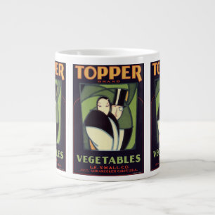 Tasse Géante Étiquette de légume vintage Topper, Romance Art Dé