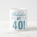 Tasse Géante Fabuleux 40e anniversaire<br><div class="desc">Une drôle d'idée cadeau d'anniversaire pour les femmes qui savent qu'elles sont fabuleuses.</div>