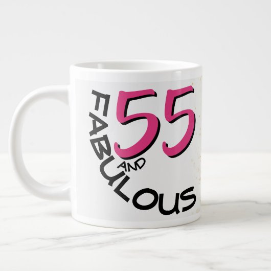 Tasse Géante Fête d'anniversaire de 55 ans (Gauche)