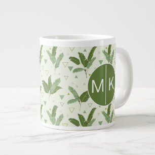 Tasse Géante Feuille de banane avec triangles Monogramme