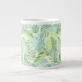 Tasse Géante Feuilles du Pastel Tropical Palm (Devant)