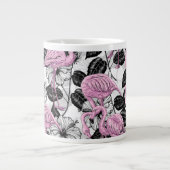 Tasse Géante Flamants roses et fleurs d'hibiscus (Devant)