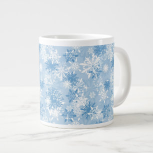 Tasse Géante Flammes de neige d'hiver motif en bleu