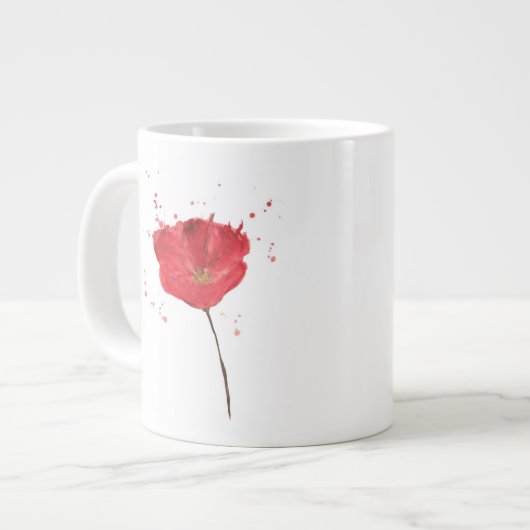Tasse Géante Fleur de pavot à aquarelle peinte 2 (Devant gauche)
