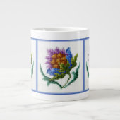 Tasse Géante Fleur vive brodée à la main (Devant)