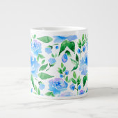 Tasse Géante Fleurs bleu d'eau (Devant)
