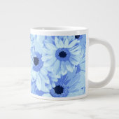 Tasse Géante Fleurs Gerbera, Fleurs Bleues, Motif De Fleurs (Droite)