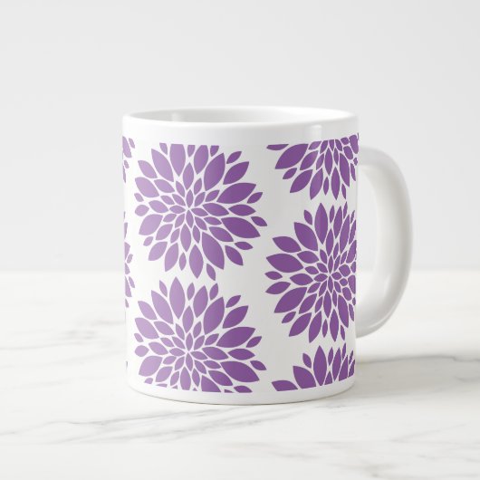 Tasse Géante Fleurs Jumbo Mug-Purple (Devant droit)