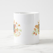 Tasse Géante Flore d'aquarelle personnalisée avec monogramme (Devant)