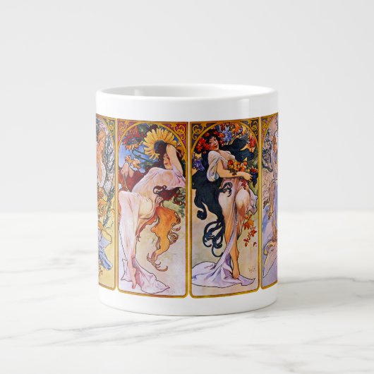 Tasse Géante Four Seasons by Alfons Mucha (Devant)