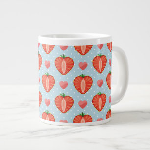 Tasse Géante Fraises de coeur avec Pois et coeurs