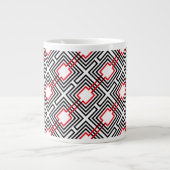 Tasse Géante Géométrique rouge et blanc noir (Devant)