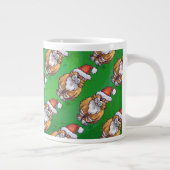 Tasse Géante Ginger Chat Noël Sur Vert (Droite)