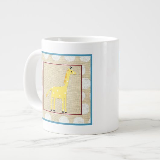 Tasse Géante Girafe jaune avec Pois blancs (Devant gauche)