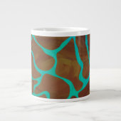 Tasse Géante Giraffe Impression Brown et Turquoise (Devant)