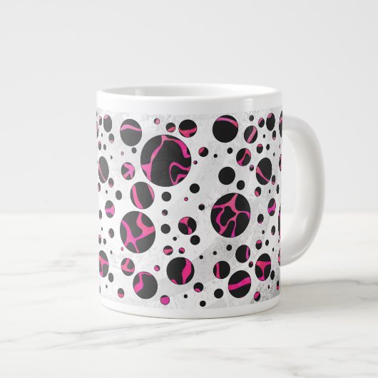 Tasse Géante Giraffe rose chaude et noire (Devant droit)
