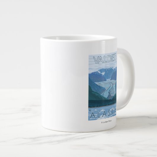 Tasse Géante Glacier Scene - Valdez, Alaska (Devant droit)