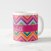 Tasse Géante Grand Motif coloré Chevron avec nom (Devant droit)