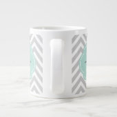 Tasse Géante Gray and Mint Chevron Custom (Dos)