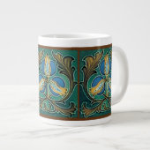 Tasse Géante Grenade bleue Majolica Art (Devant droit)