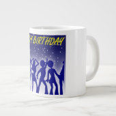 TASSE GÉANTE "HEUREUX ANNIVERSAIRE" DISCO DANSEURS (Devant droit)