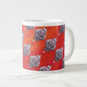 Tasse Géante Hippo mignon à Santa Hat Motif en rouge (Devant droit)