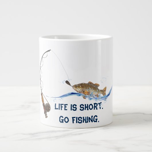 Tasse Géante humour de pêche (Devant)