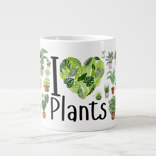 Tasse géante « I Heart Plants » (Devant)