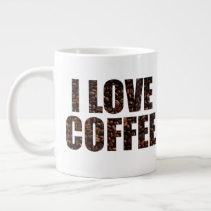 Tasse Géante I Love Coffee in Roasted Coffee Beans Police