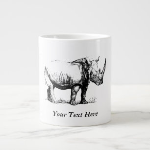 Tasse Géante Illustration du rhinocéros Vintage, animal