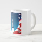 Tasse Géante Illustration Saturn cinq Space Rocket (Devant droit)